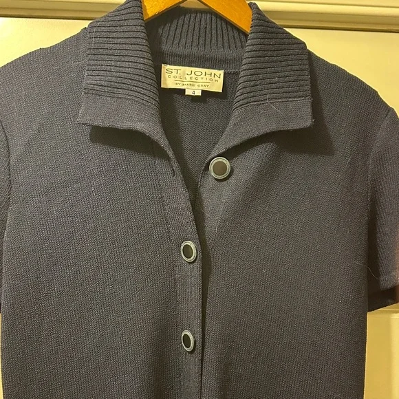 St. John Midnight Blue Short Sleeve Dress - Picture 3 of 3